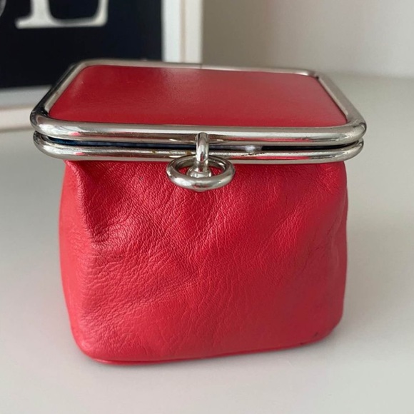 Danier Handbags - DANIER leather red coin pouch